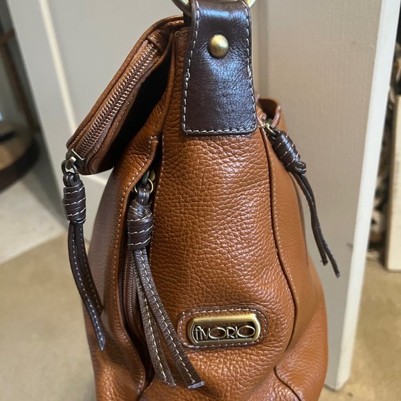 Vera Pelle Avorio-Large Leather Italian Leather Purse-Shoulder Bag-Tan/Brown - Picture 2 of 6